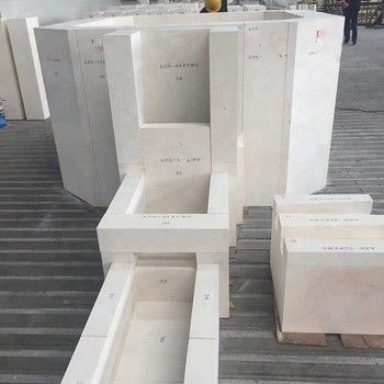 Bloque de AZS de fundición de vidrio refractario con refractividad de 1770°-2000° y contenido de CaO de 0,3-1%