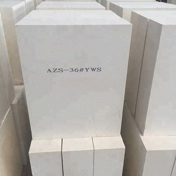 Refractorio de ladrillo AZS fundido blanco para horno de vidrio Contenido estándar de SiO2 33 36 41