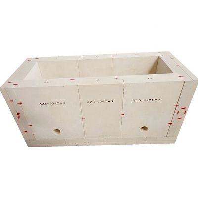 AZS Brick For Converter Horno de vidrio con contenido de SiC de 1,2-1,4% y contenido de MgO de 0,1-0,8%