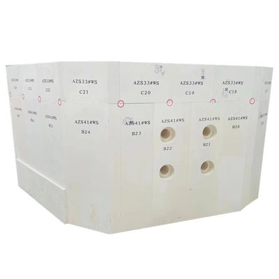 Gran contenido de zircón ladrillo de corindón de zircón fundido para horno eléctrico de vidrio farmacéutico