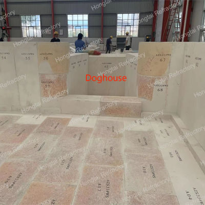 ladrillos AZS fundidos para horno de vidrio sección de perrería ladrillo de esquina/arco ladrillo/arco trasero