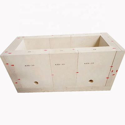 ladrillos de corindón AZS blancos para hornos de vidrio excelente resistencia al choque térmico